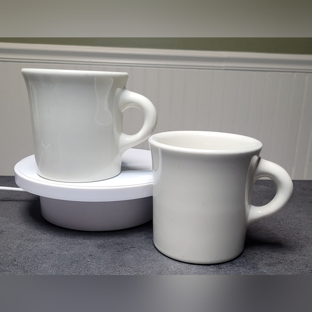 Homer Laughlin China White Restaurant/Diner 6oz Mugs Set of 2